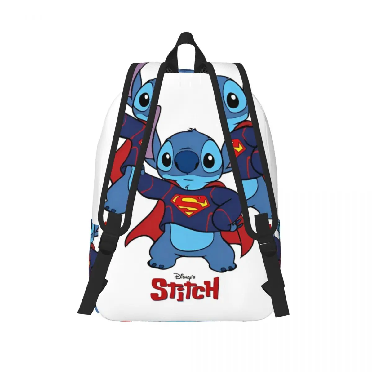 Mochila de Superman Stitch, mochila de viaje para estudiantes de escuela primaria y secundaria, bonita mochila de dibujos animados para adolescentes