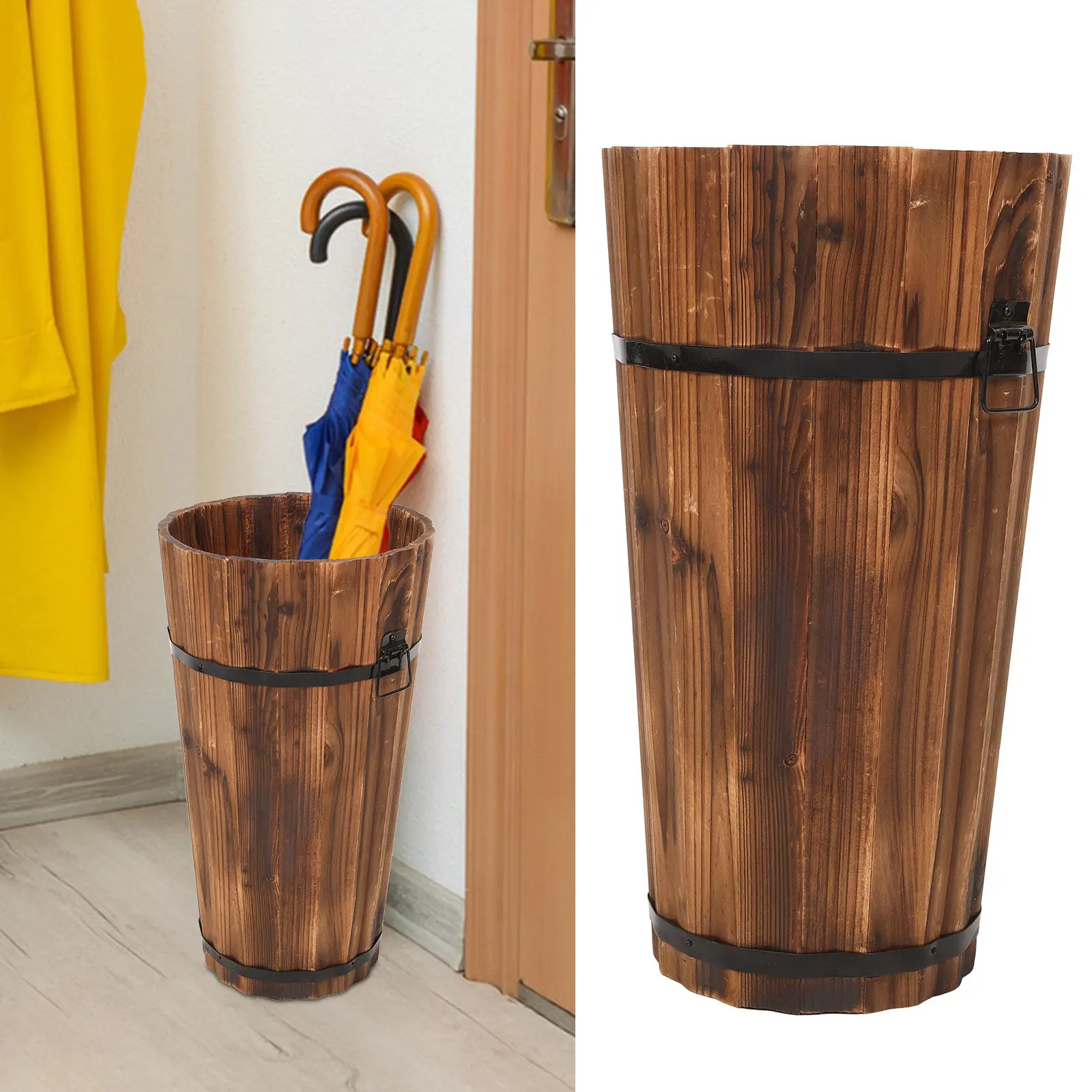 

Деревянная подставка для зонтов в стиле фермерского дома для улицы, патио, террасы, сада, прихожей, сверхпрочный держатель для хранения зонтов от дождя