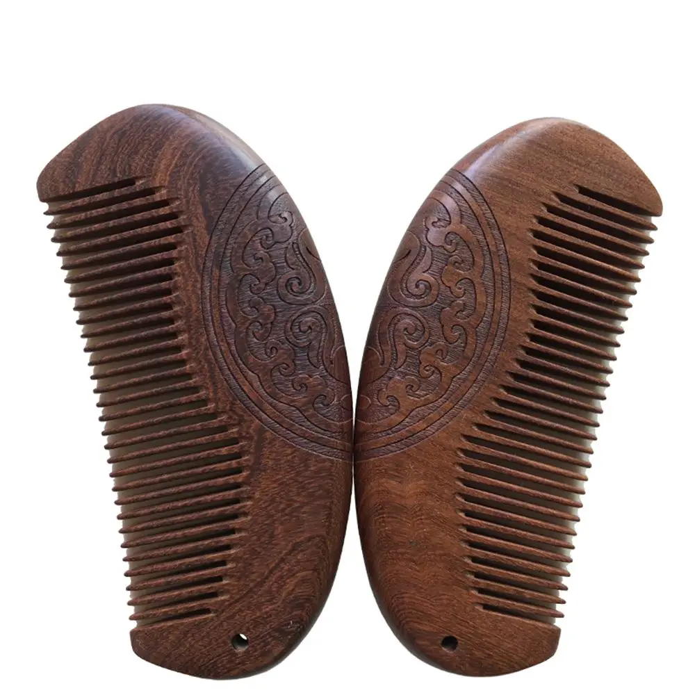 Vintage Sandalwood Anti Static Mustache Hair Brush Hair Styling Wooden Hair Comb Scalp Massage Beard Care