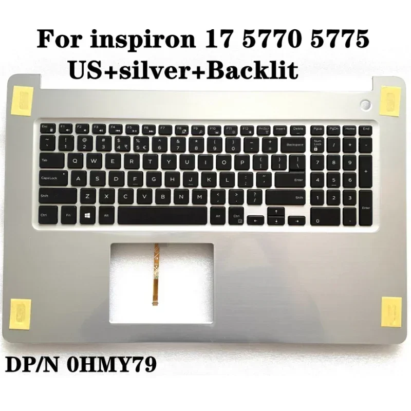 

New For DELL inspiron 17 5770 5775 P35E Laptop Palmrest Case Keyboard US English Version Upper Cover Original Silver