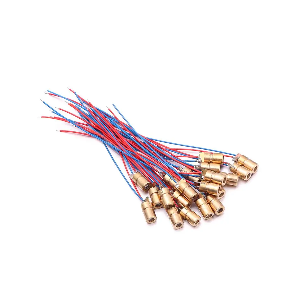 5/10pcs Hot sale Copper Head Red Sight 5 million Watt Dot Diode Module Adjustable Lasers Laser diodes 4.5V 50mW 650nm