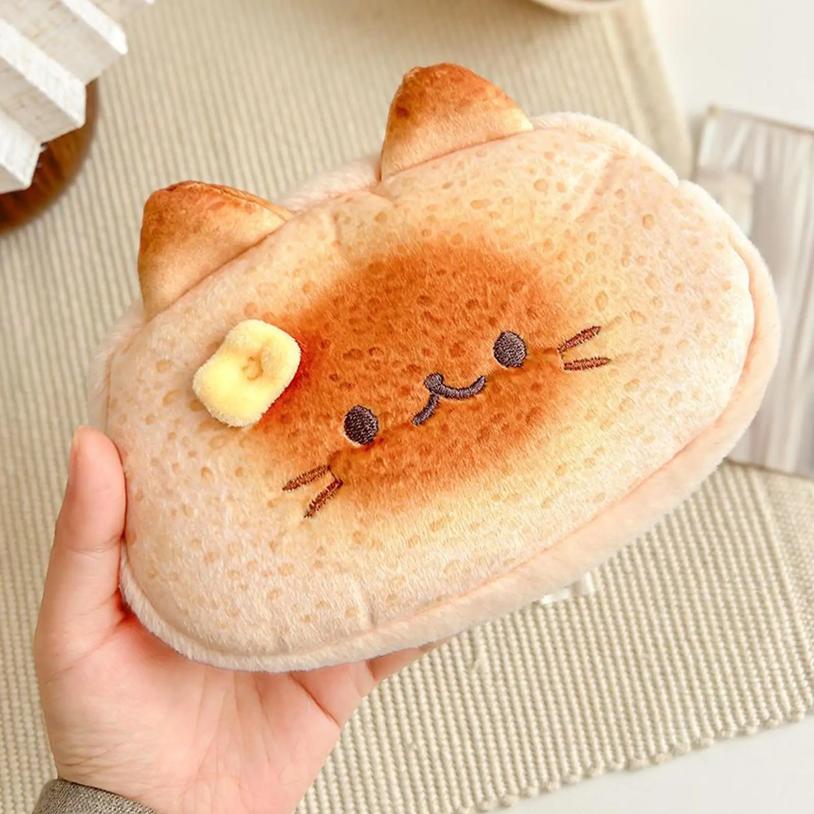 Estuche para lápices con diseño de gato tostado, estuche para lápices divertido, organizador de felpa, bolsa estética para mochila, escuela de infantes, niños y adolescentes