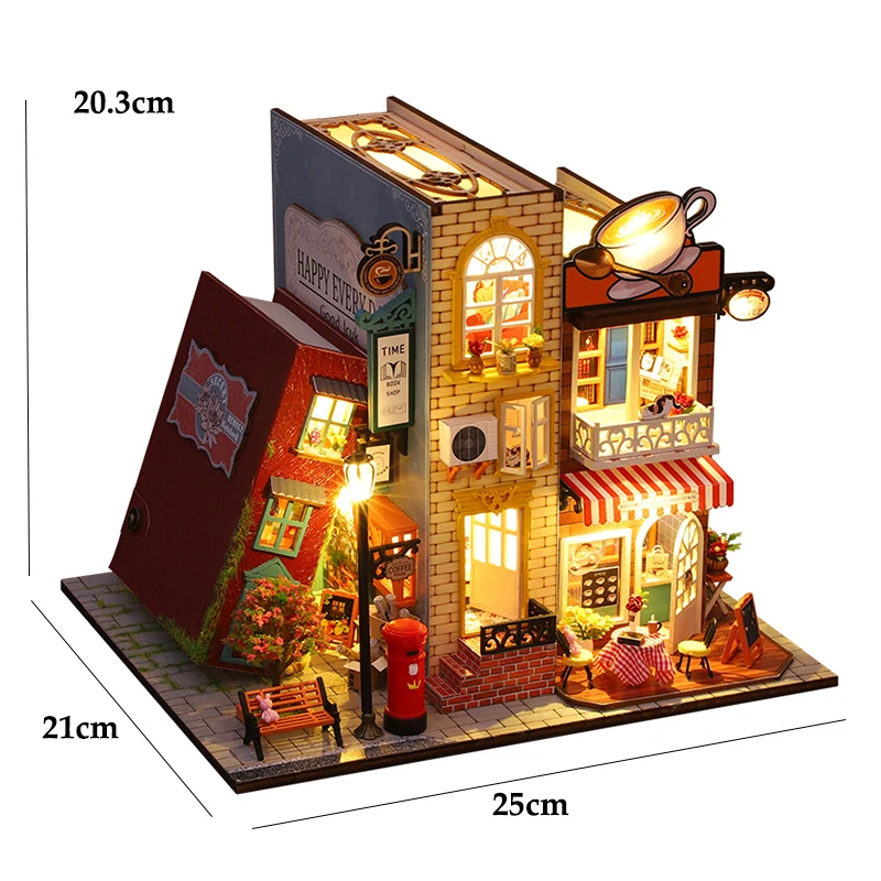 DIY Wooden Doll House Case Wooden Miniature Furniture Dollhouse Handmade Model Assembly Toys For Xmas Girls Birthday Gifts image 3