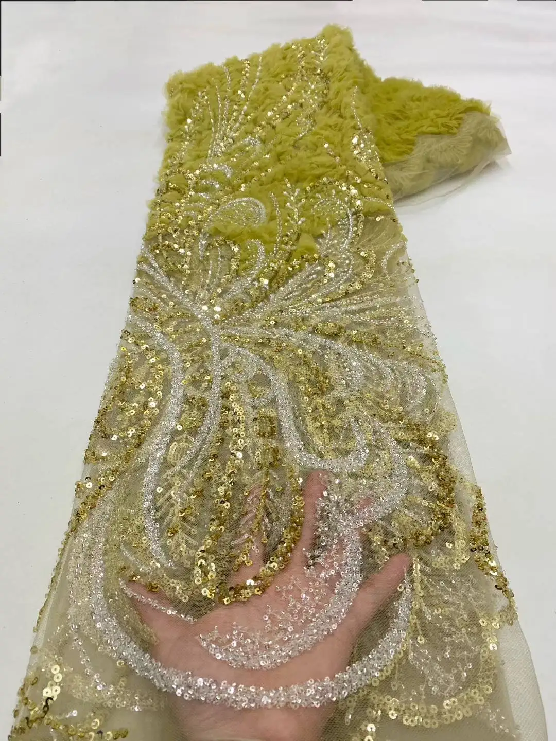 Africa Nigerian Beaded French Mesh Lace With Sequins High Quality 2025 Embroidery Lace Sequins Lace For Wedding Dresses Women