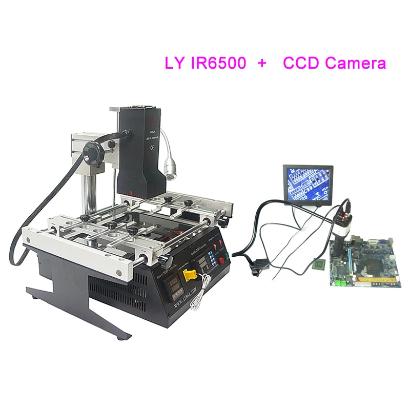 

LY Infrared BGA Rework Station IR6500 SMD Welding Machine with 7-150X CCD Camera System 8'' Monitor 220V