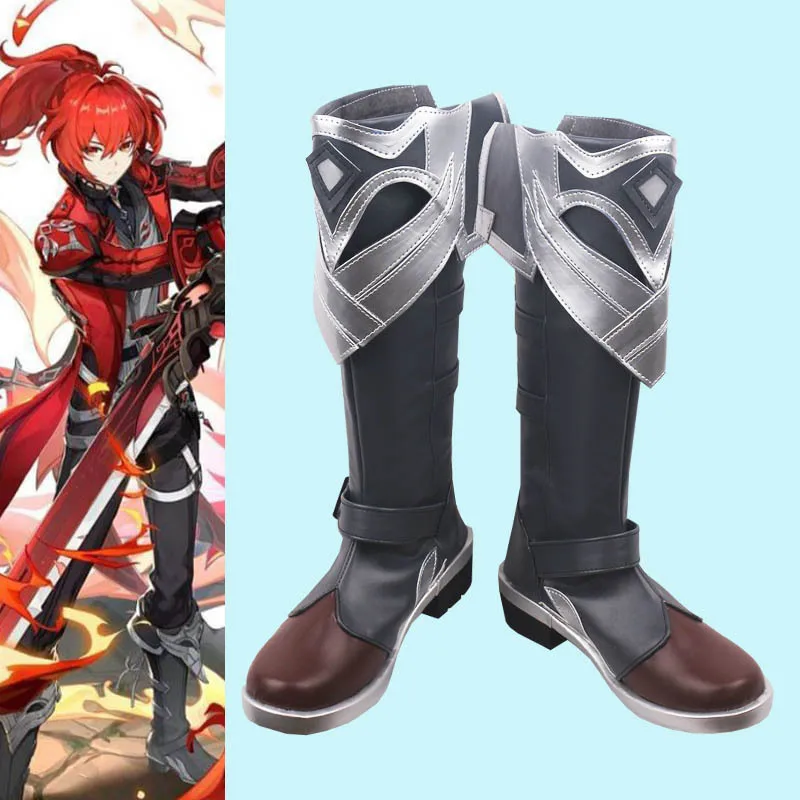 

Game Genshin Impact Diluc Red Dead Of Night Cosplay Costume Men Shoes Anime Genshin Diluc Cosplay New Skin Shoes