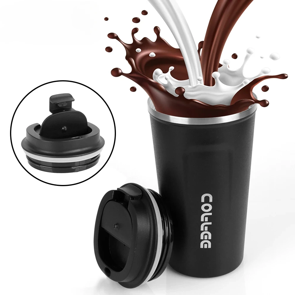 510ML Cafe Proof Travel Thermo Cup Double Stainless Steel for Tea Water Coffee Mug Car Thermos Mug Kitchen Water Bottle