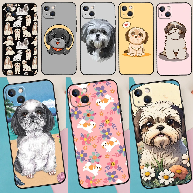 Funda de Teléfono con Diseño de Perro Shih Tzu para iPhone 17 Air, 16, 15, 14 Plus, 13, 11, 12 Pro Max, 12, 13 Mini, 16e, 17 Pro Max