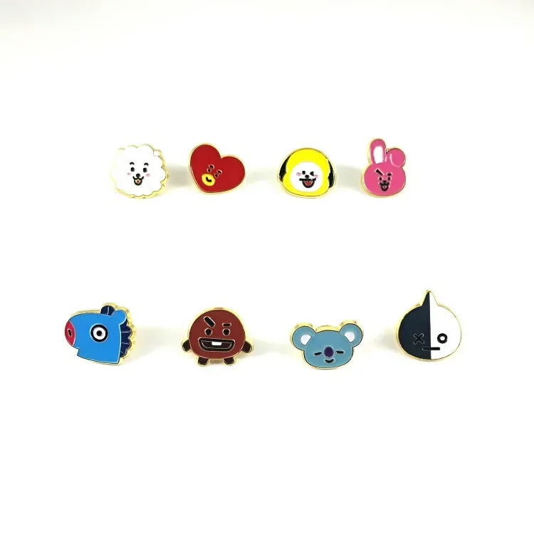 BT21 Anime Peripheral Brooch Kawaii Jewelry Badge Cute Cartoon Clothing Accessories Birthday Gift Backpack Enamel Pin Decoration