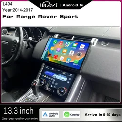 13.3 inch For 2014-2017 Land Rover Sport L494 supports CarPlay Android 14 Keep OEM menu compatible