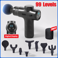 Handheld 99 Levels Fascia Gun Portable Mini Massage Gun Digital Display Vibration Muscle Massager Deep Tissue Massager for Body