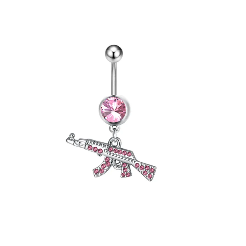 1PCS Rosa Krone Bauchnabel Ringe Schmuck Edelstahl Herz Nabel Piercing Barbell Kristall Nette Bauch Ringe Für Frauen Mädchen