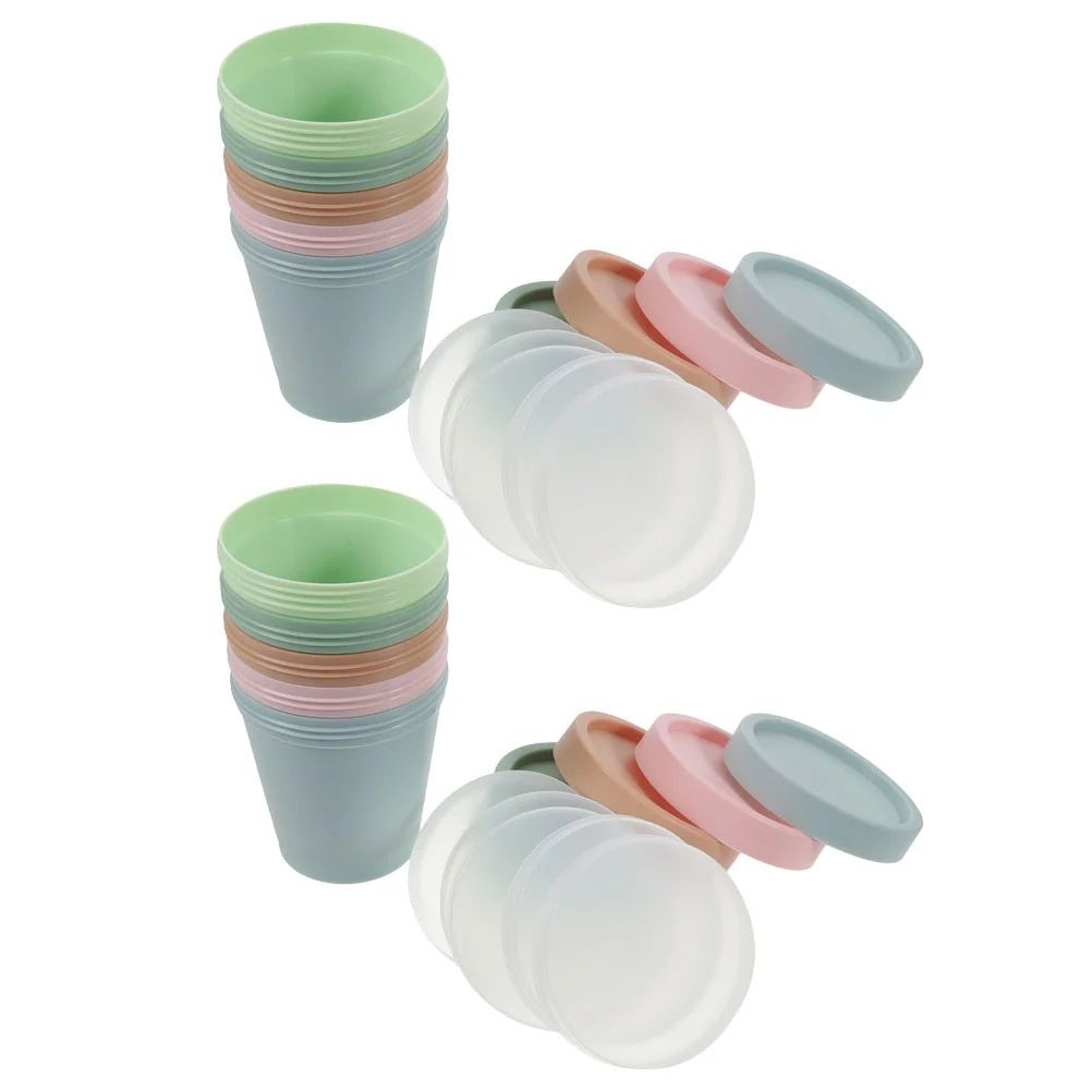 10 Pcs Dessert Cups Containers Ice Cream Homemade Storage For Freezer Yogurt With Lids