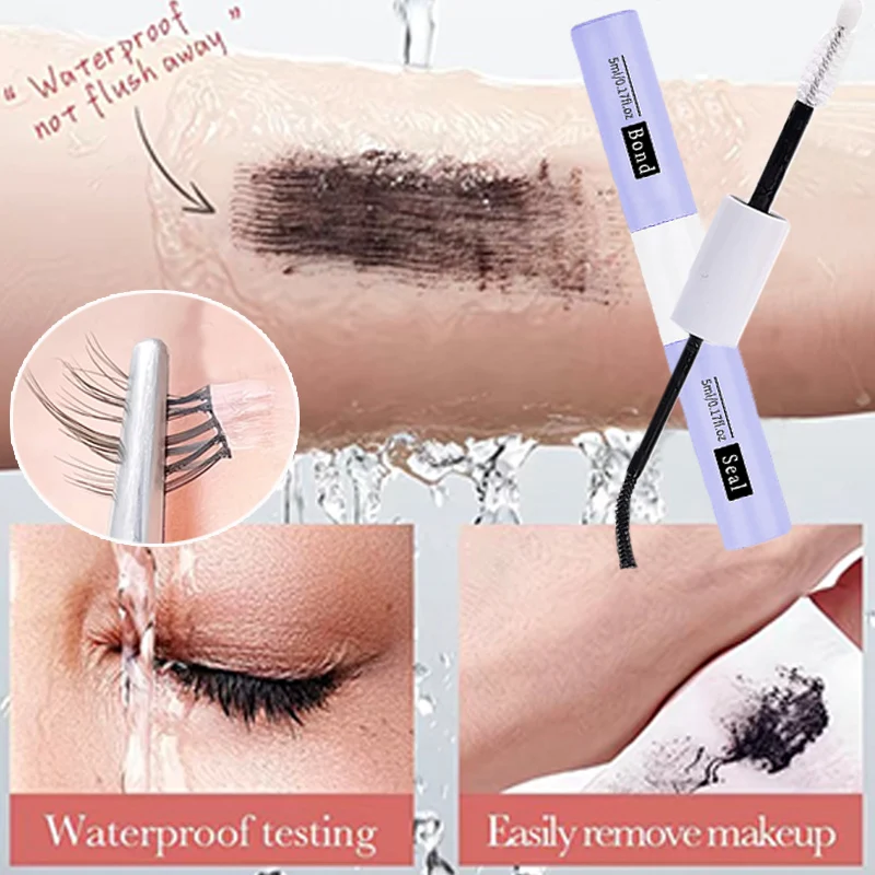 Double-Ended Wimperlijm Mascara Blijvende Hold Waterdicht Niet-irriterend Onzichtbare Wimperlijm Wimperverlenging Cosmetische Gereedschappen