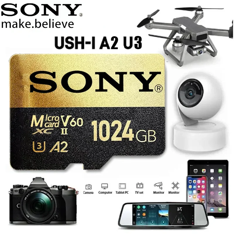 

SONY 1TB Micro TF SD Card Карта памяти Extreme SD Micro 512GB 256GB 128GB SD C10 TF Flash Card для Xiaomi Телефон Камера настольный ПК