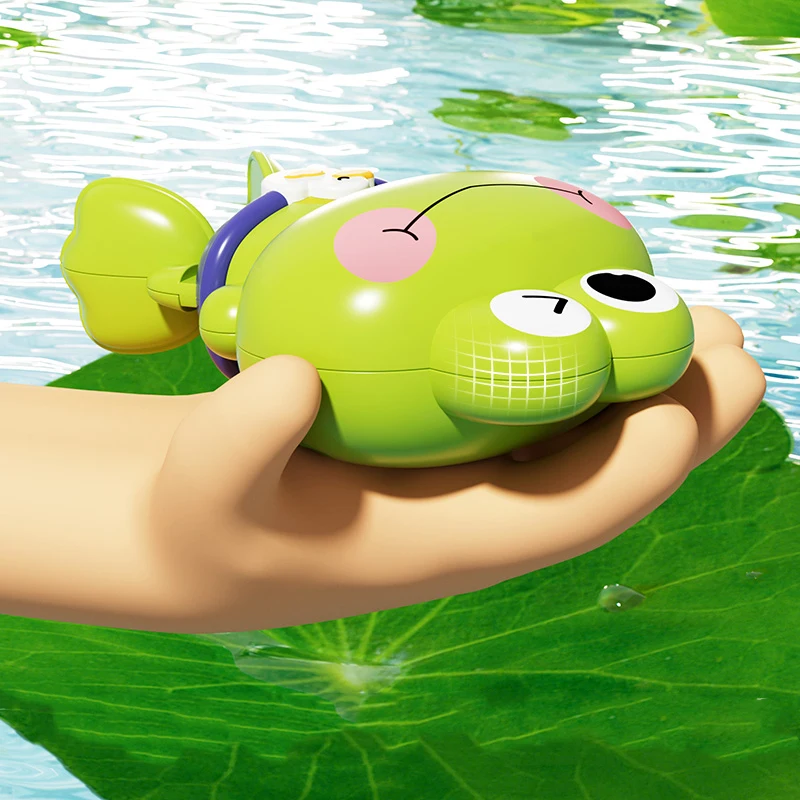 1pcs New Children's Bath Toys Clockwork Swimming Frogs That Float Toys Creative Fun Wind-Up Frog Baby Bathroom Water Play Toys
