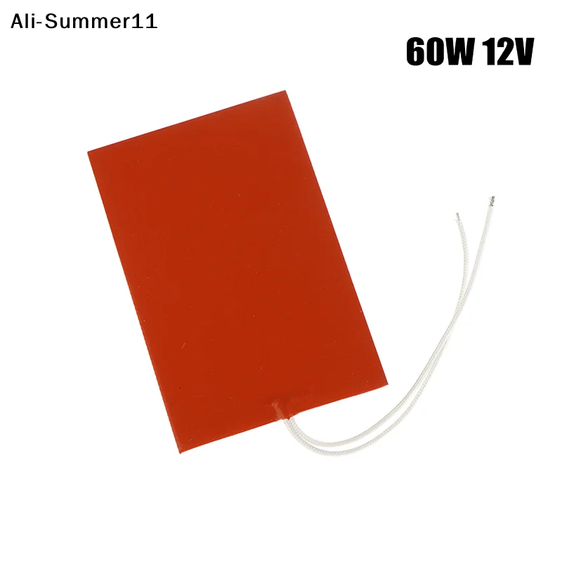 【A6L】60W 12V Silikon-Heizmatte Quadratische Gummi-Heizplatte Beheizte Unterlage Flexibel Wasserdicht 3D-Drucker