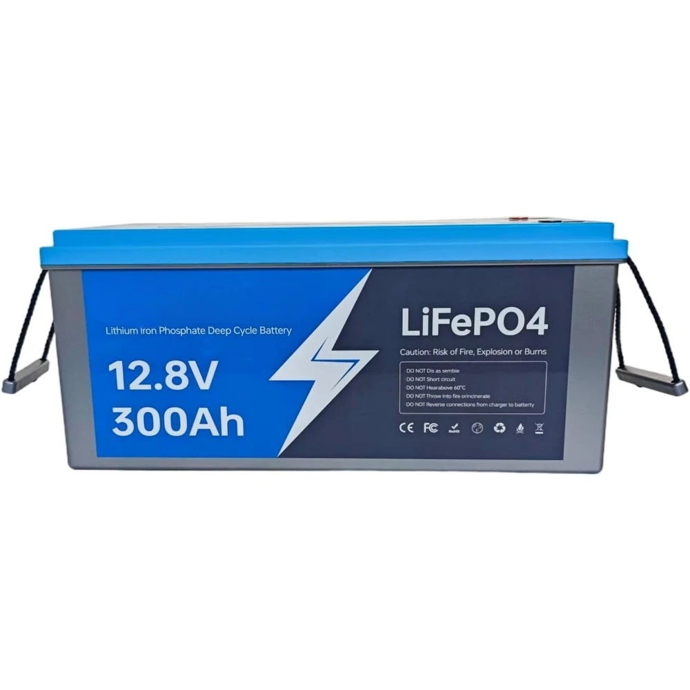 

Аккумулятор LiFePO4 глубокого цикла 12 В, 300 Ач — емкость 3840 Втч, встроенная BMS 200 А, срок службы 15000 циклов и 10 лет, идеально подходит для солнечной энергии