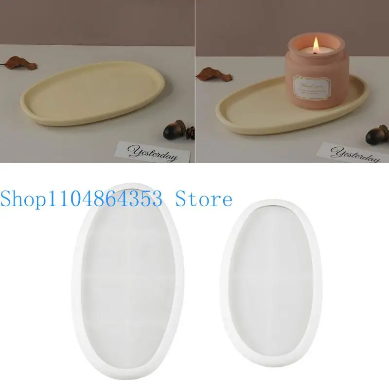 

652F Agate Dish Silicone Molds Epoxy Resin Casting Mold for Jewelry Plate Rolling Tray Soap Dish Making Oval Shape Resin Mold