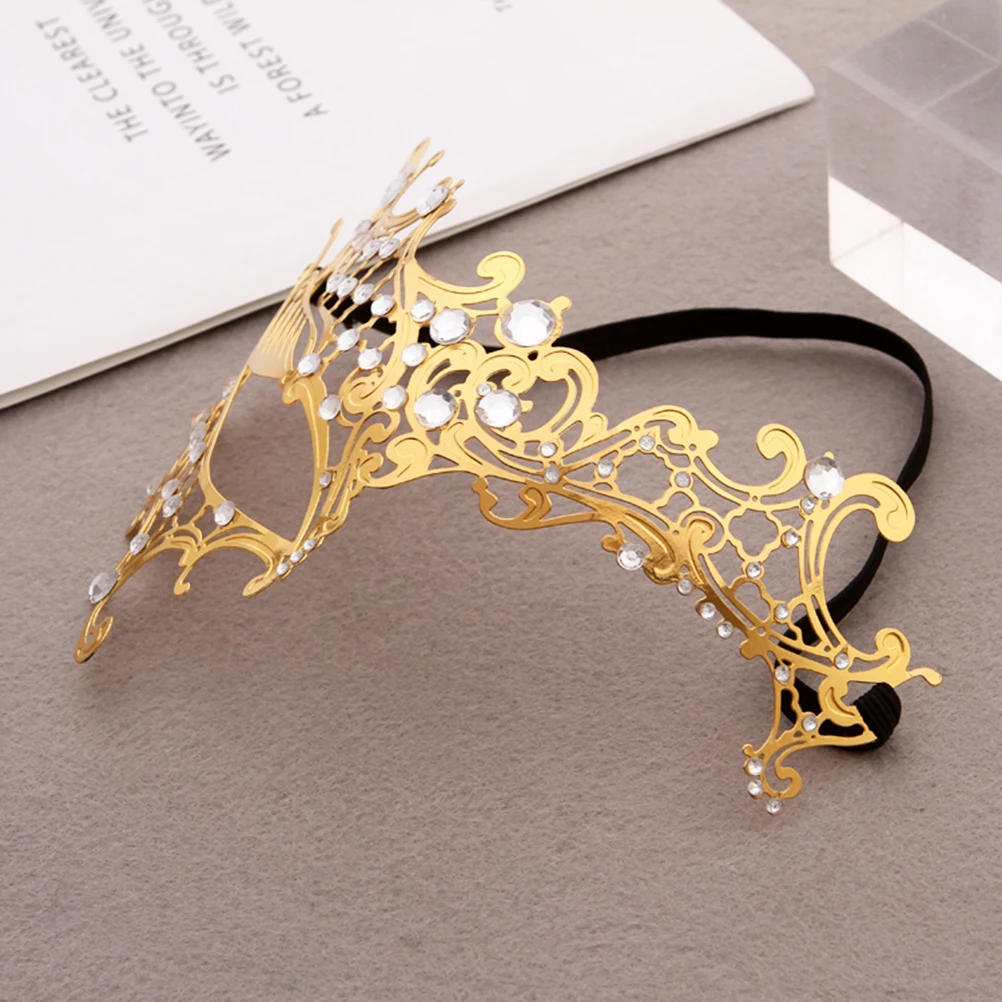 

Half Face Metal Mask Diamond Party Women The Thin Section Cosplay Beautiful Miss