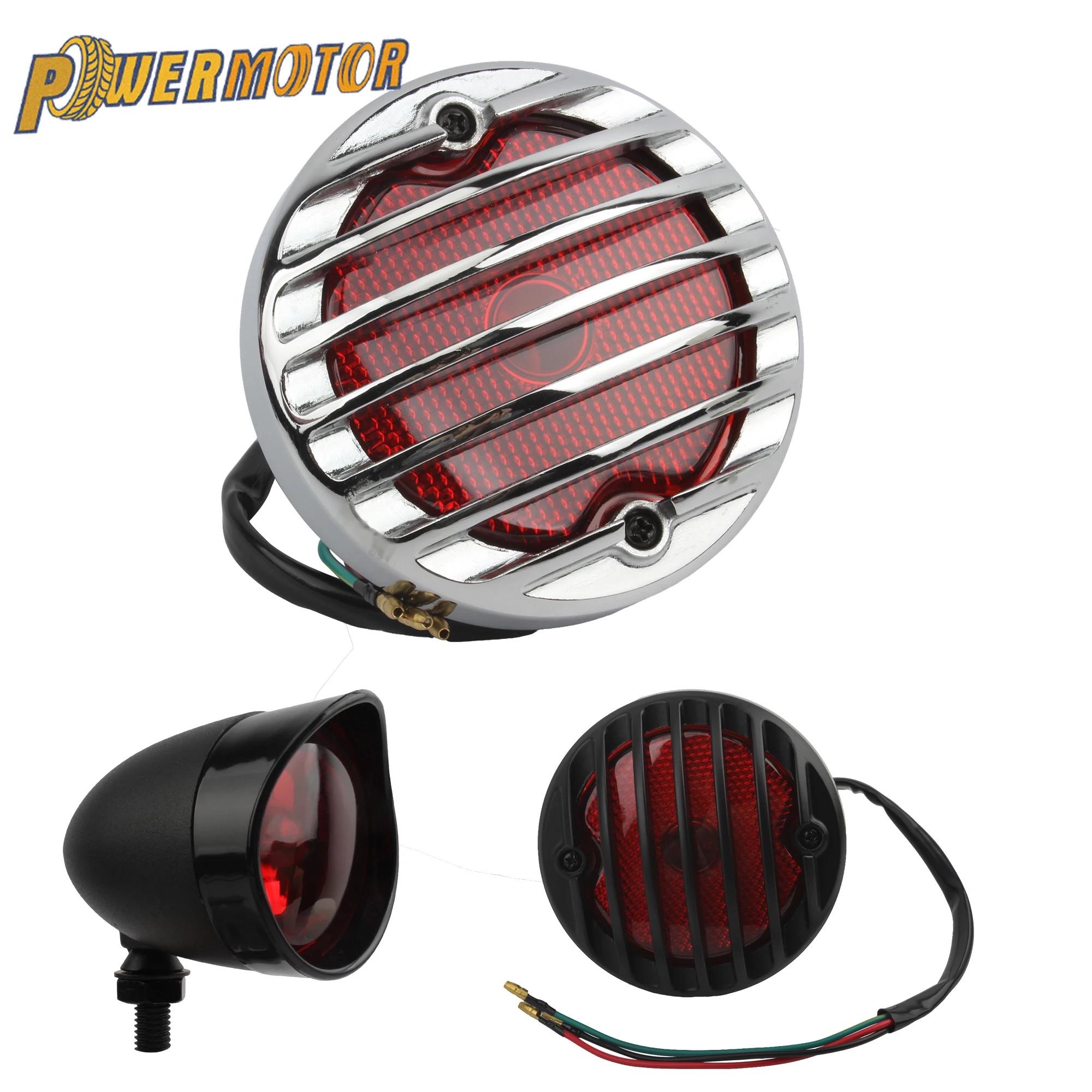 

12V Motorbike RED Brake Tail Rear Light For Honda Suzuki Harley Vintage Chopper Bobber Custom Cafe Racer Taillight