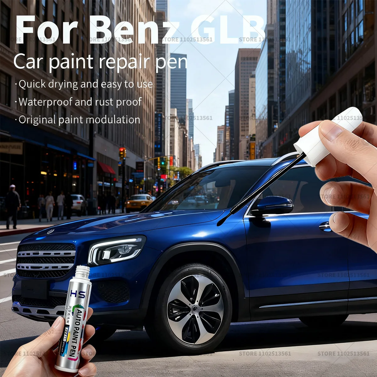 قلم إصلاح طلاء السيارات مزيل الخدوش اللمس لتقوم بها بنفسك اكسسوارات السيارات لمرسيدس بنز GLB أبيض 144 149 أزرق 896 أسود 191 فضي #1