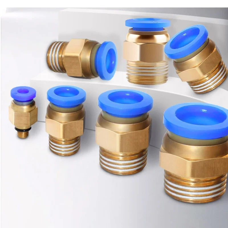 

50 шт. PC4-M5 PC4-01 PC6-01 PC6-02 1/8 "1/4" 3/8 "1/2" наружная резьба Пневматический фитинг для ПК Воздушный разъем Быстрые разъемы Крепления
