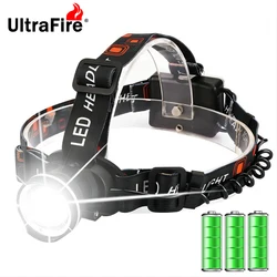 UltraFire UF-2166 Zoomable Headlamp LED Powerful Headlight Waterproof Head Torch IPX4 Camping Hunting Flashlight Use 3AA Battery