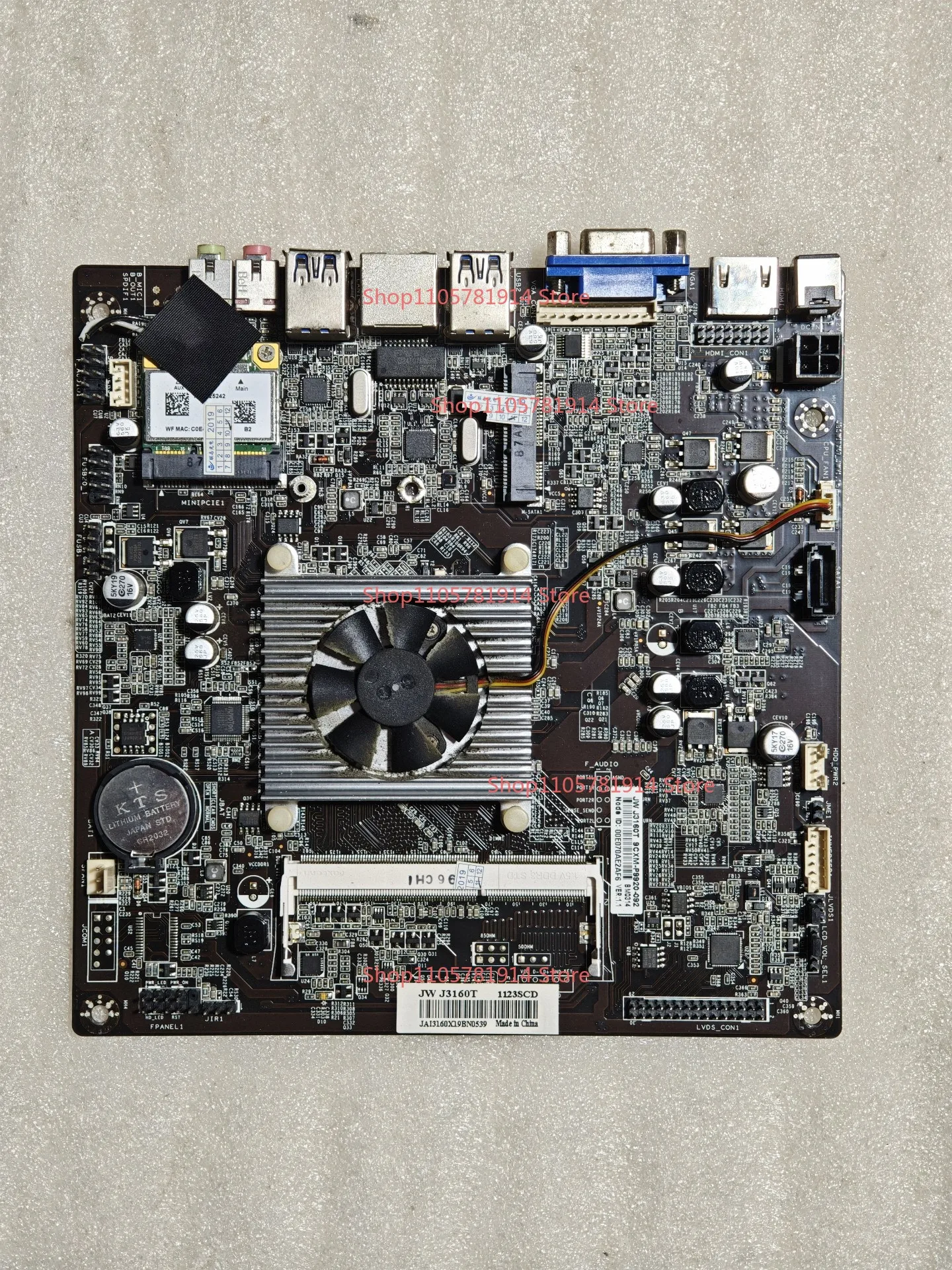 For JieWei J3160T All-in-one Computer Small Main Board, 17x17, J3160 Quad-core Processor