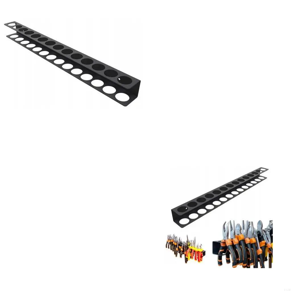 P82E Space Saving Wall Mount Tool Rack For Screwdrivers Pliers Tool Organization