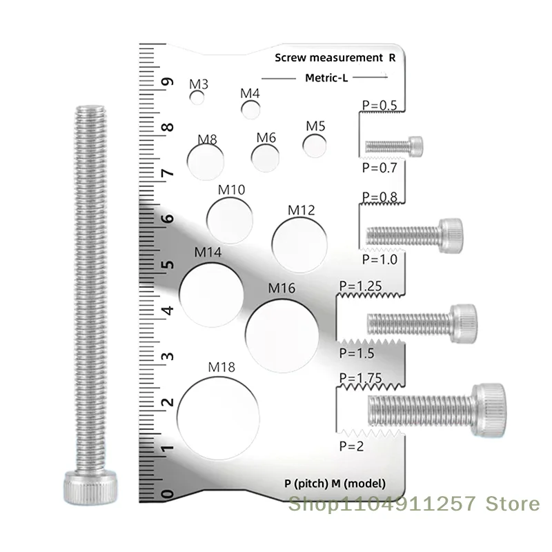 

Thread Pitch Gauge Measurement Ruler For Screw Space Saving Measuring Gauge Tool For Bit Bolt Nut Screw Craft Industry And Home