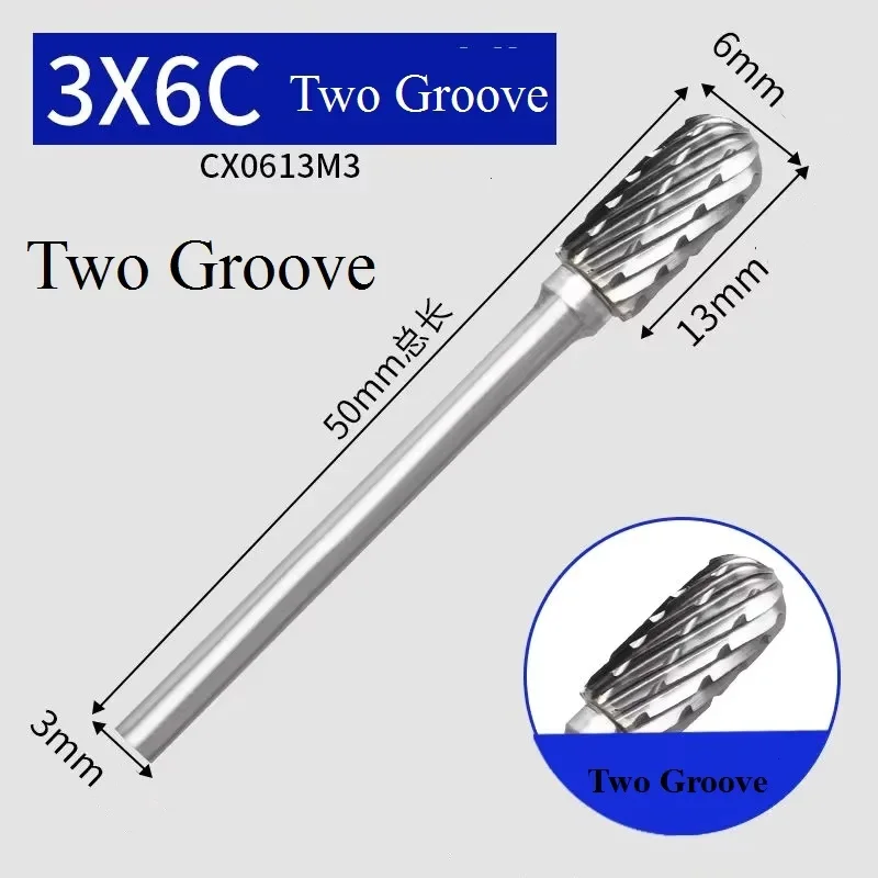Tungsten Carbide Drill Bit Burr Rotary File 3mm CNC End Mills Steel Burs Engraving Grinding Ball Blade Chamfering Metal Cutter