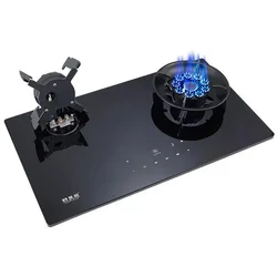 5V Touch Screen Flip Hob Gas Panels for Kitchen Cooktop Upgrade Timing Kitchen Gas Cooker Energy-Saving Embedded Gas Panel