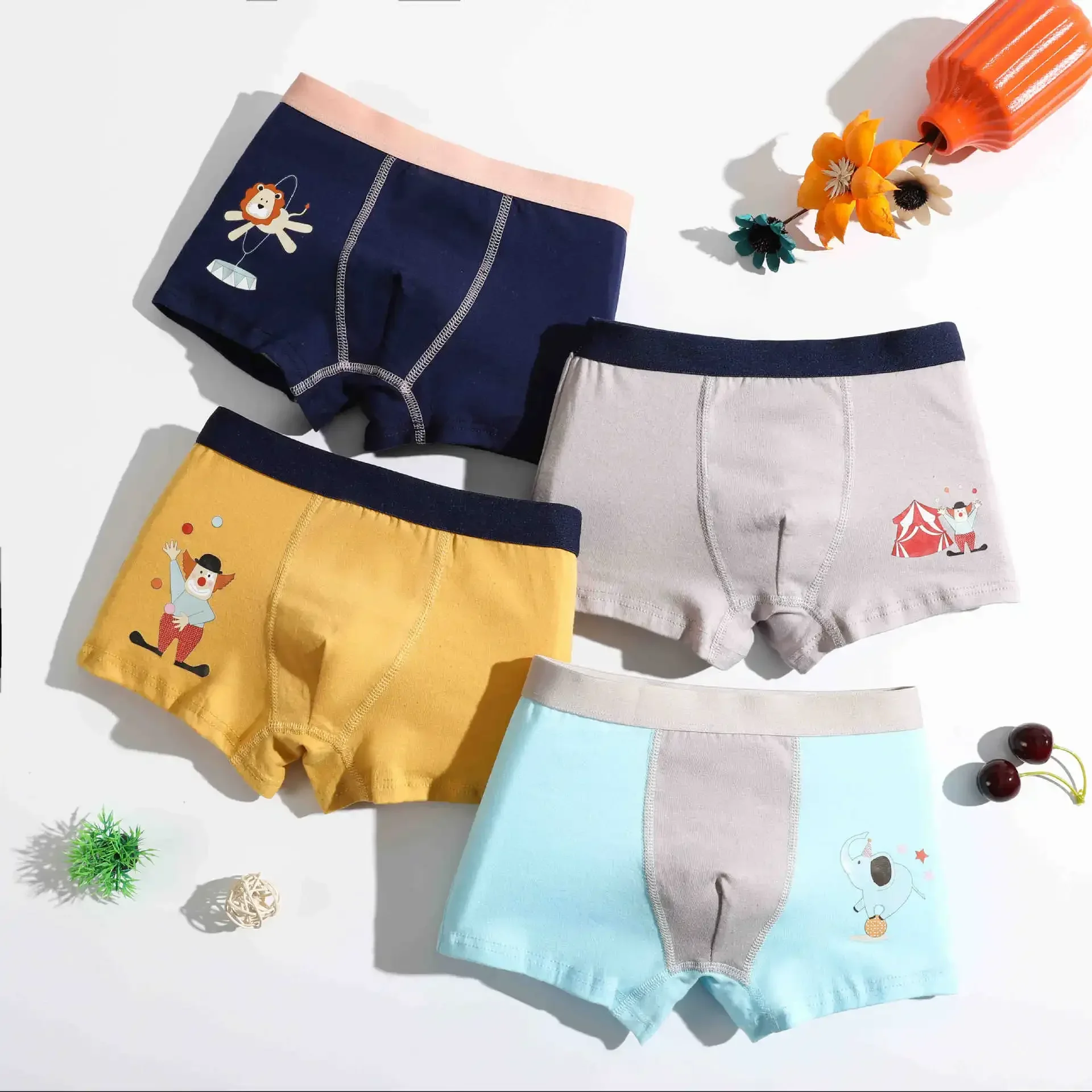 

4pc Kids Boys Boxer Children Cotton Underwear Boy Panties 2-12years