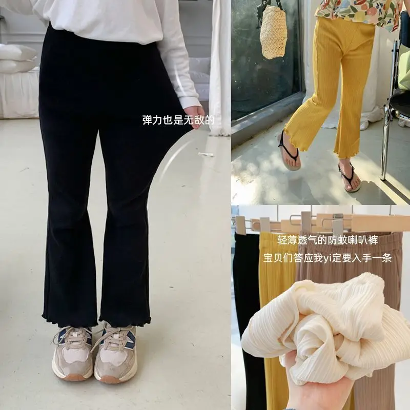 Children's Flared Pants Summer Thin Trousers Princess Style Little Girl Casual Pants Foreign Style Pants