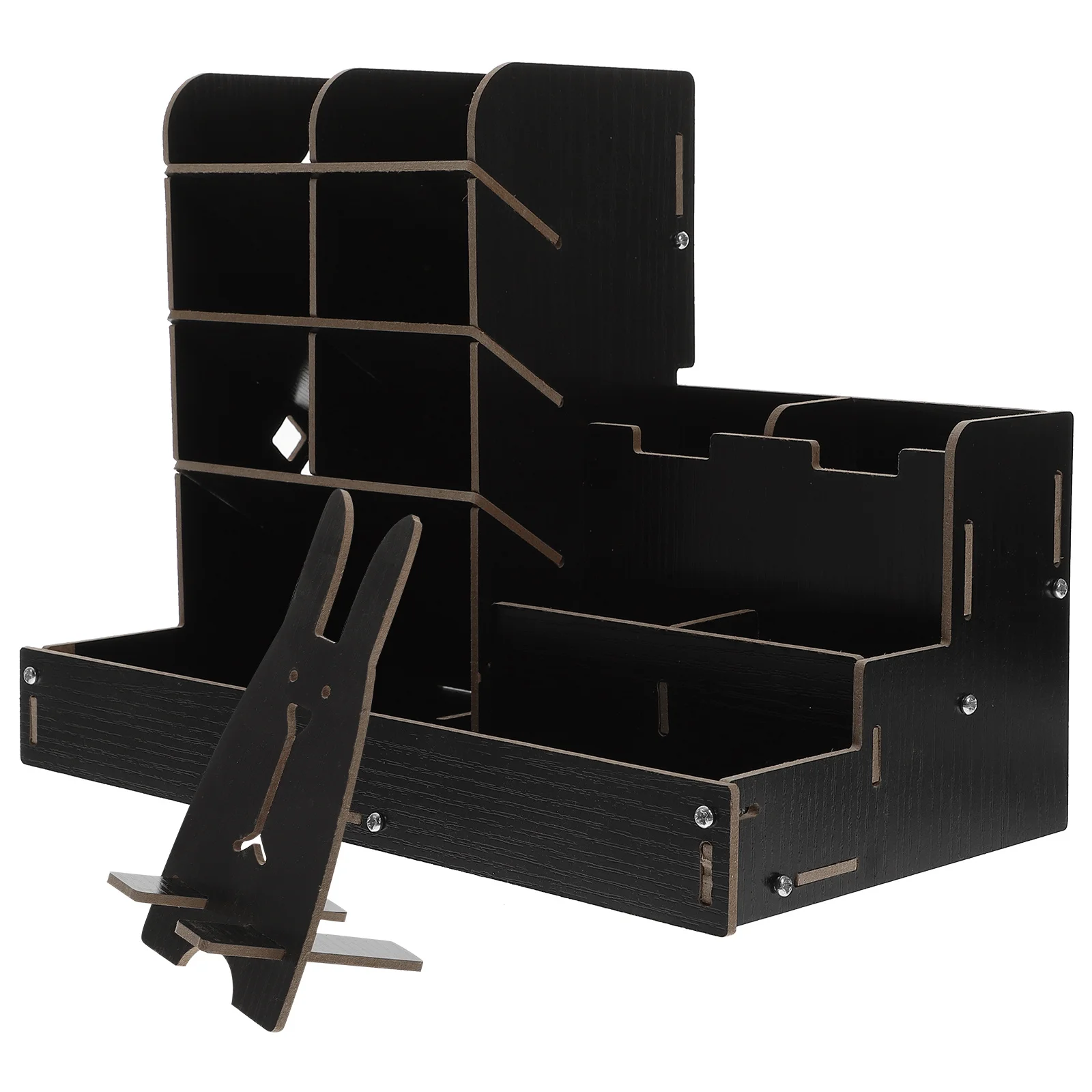 

Practical Wooden Pen Box with Drawer Multi Grids Storage for Makeup Brushes Pens Pencils Desk Organization