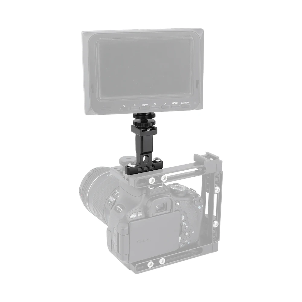 HDRIG Camera 1/4" & 3/8" Cold Shoe Mount With 1/4" Thread Holes Support Holder Lock Nuts For Camera Cage