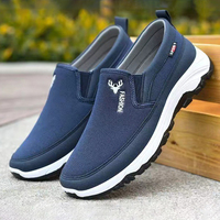 Men Casual Canvas Shoes Lightweight Summer Mesh Shoes Breathable Slip on Flats Men Fashion Walking Shoes Soft Loafers for Men