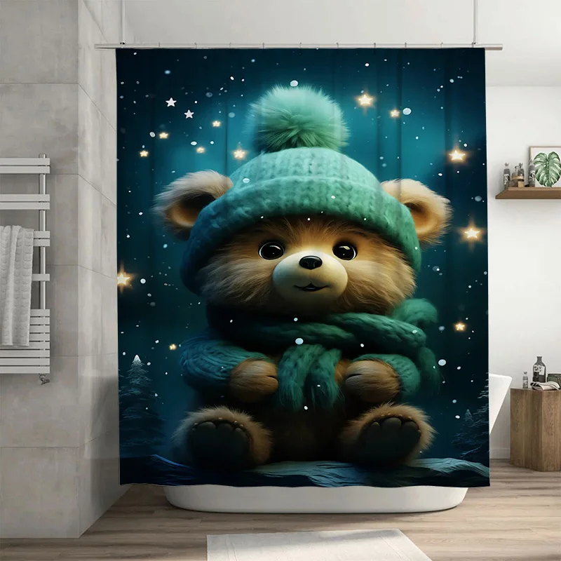 

Tuniu милый медведь лес набор занавесок для душа для ванной комнаты водонепроницаемая ткань лесной декор в виде животных