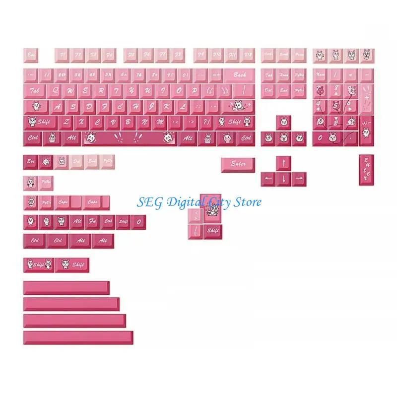 

U75B 148PCS Pink Dye-Sub PBT Keycaps for MX-Switches Game Mechanical Keyboard