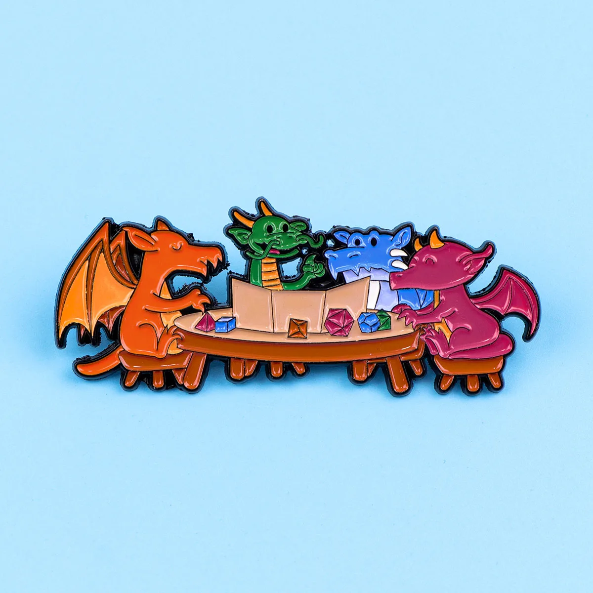 Game Dice Enamel Pin Dragon Badges on Backpack Brooches for Women Men Lapel Pins Animal Jewelry Cosplay Accessories Toys Gift