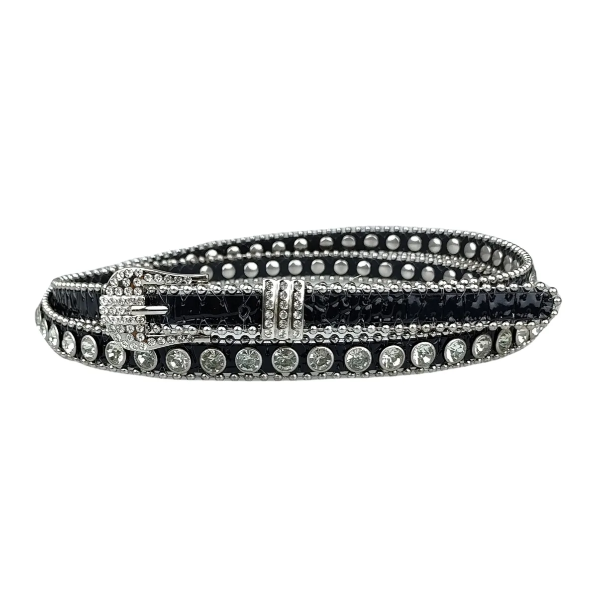 

Women's Narrow Belt Decorative Skirt Belt Thin Pin Buckle Belt Diamond Fashion Trend Korean Version with Rhinestone Small Belt