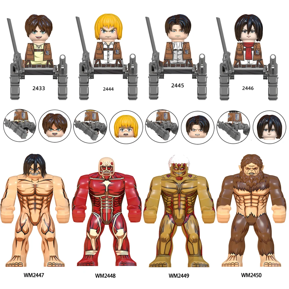 Anime Cartoon Attack on Titan Building Blocks Toys Mini Action Figures Minifigures Collection DIY Educational Gifts