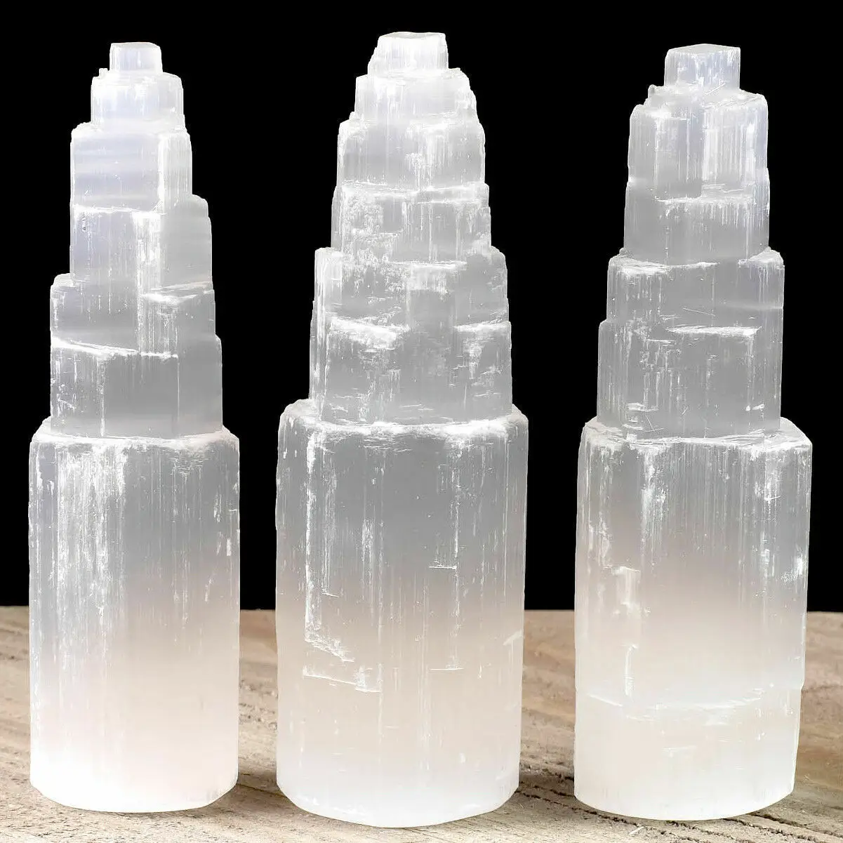 Selenite Tower Skyscraper Natural Crystal Reiki Energy Healing HANDMADE Selenite 1pcs