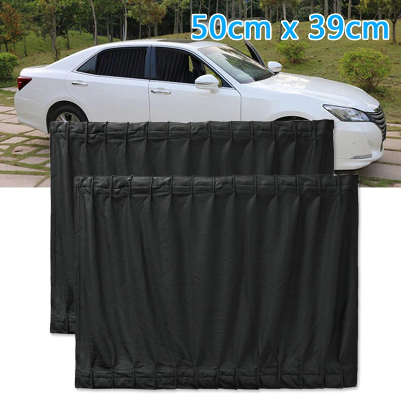 

2Pcs Universal Car Side Window Sunshades Van SUV VIP Window Curtains Anti-UV Sunshade Visor 50*39Cm