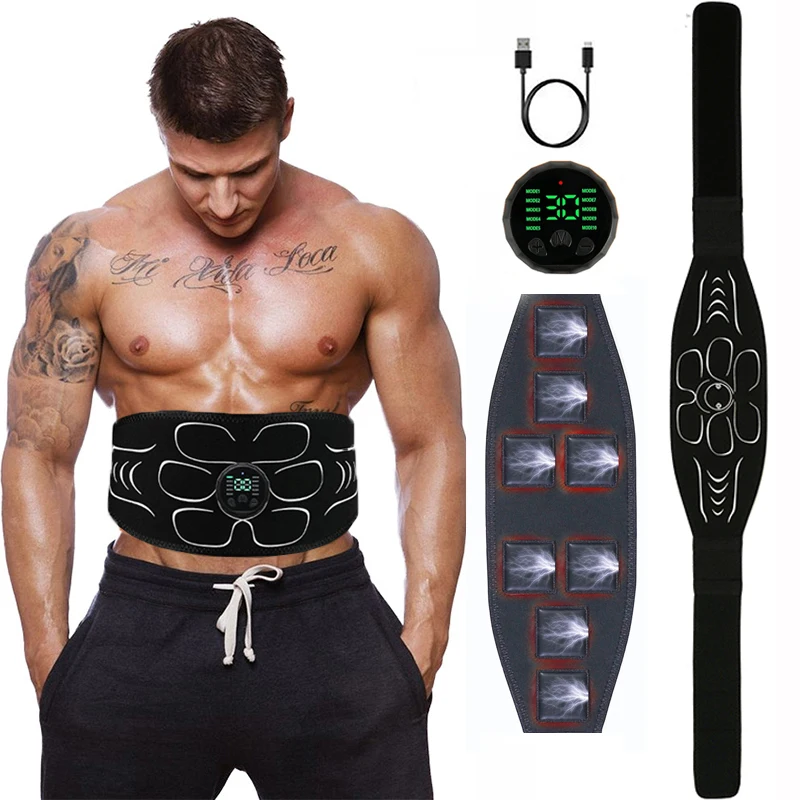 

Electric Abdominal Muscle Stimulator Toner EMS Trainer Slimming Belt Fitness Massager For Waist Lost Weight USB Rechargeable