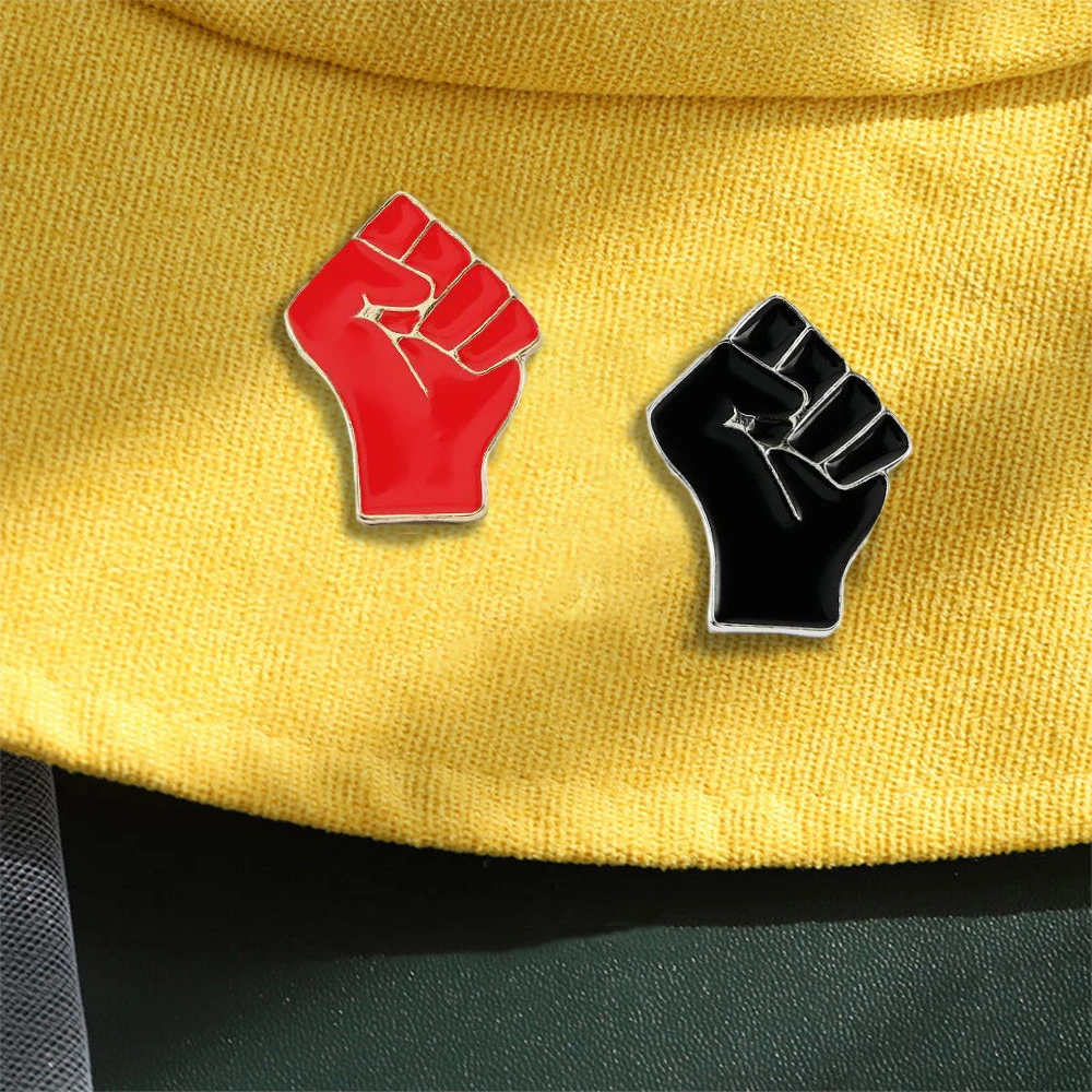 Defend The Revolution!Retro Brooches Soviet Red Army Fist of Solidarity Enamel Pins Star Sickle Hammer Badge Hat Uniform Jewelry