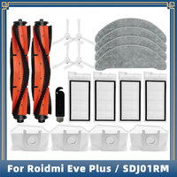 Compatible For Roidmi Eve Plus SDJ01RM Robot Vacuum Spare Parts Accessories Main Side Brush Hepa Filter Mop Rag Cloth Dust Bag