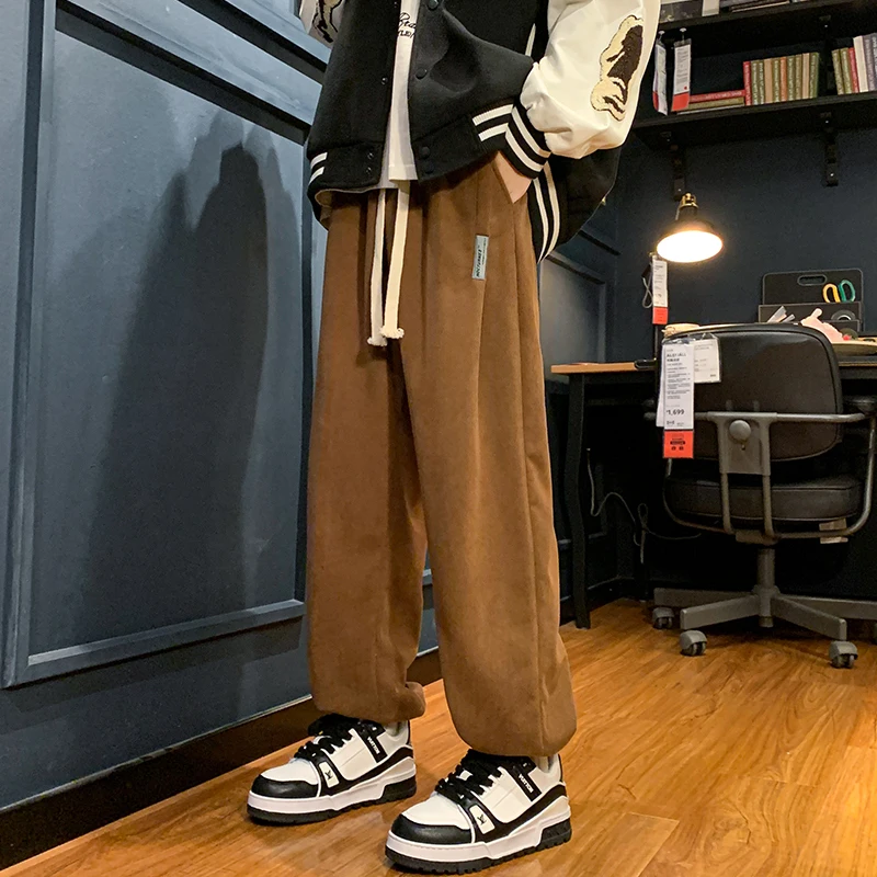 سميكة صوف مبطن ركض للرجال شتاء دافئ شيربا السراويل الرجال Sweatpants الوزن الثقيل صالة غير رسمية بنطلون خريف شتاء #4