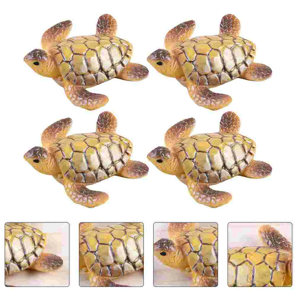 4pcs Decorative Turtle Figurine 3 5cm Resin Aquarium nament Kids Toy Safe Fun Family Interaction Fish Tank Accessory